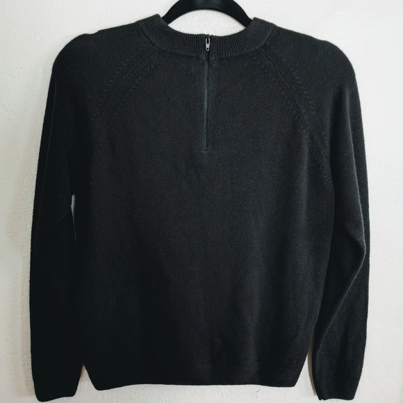 Vintage Black Crewneck Mockneck Sweater Classic - Picture 2 of 4